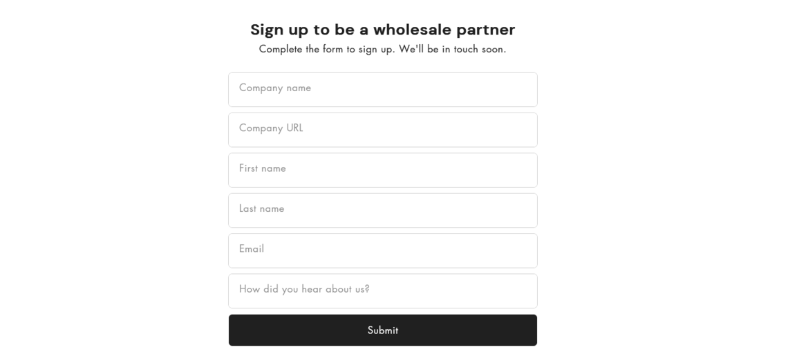 Create a B2B signup form to have resellers join your store