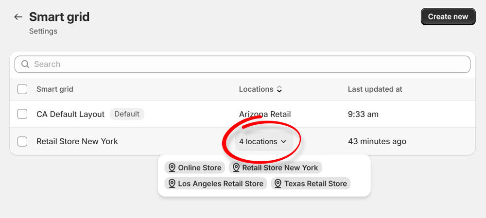 Manage multiple POS location layouts